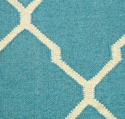 asterlane woolen dhurrie carpet pdwl-127 milky blue